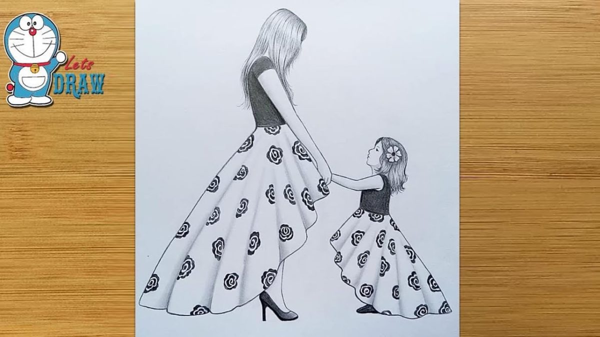 Як намалювати дитину на колінах у матері - ніжний малюнок до Дня матері