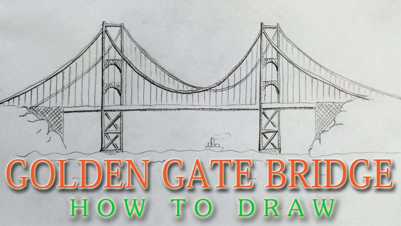 Як намалювати міст Золоті Ворота в Сан-Франциско. Детальний малюнок