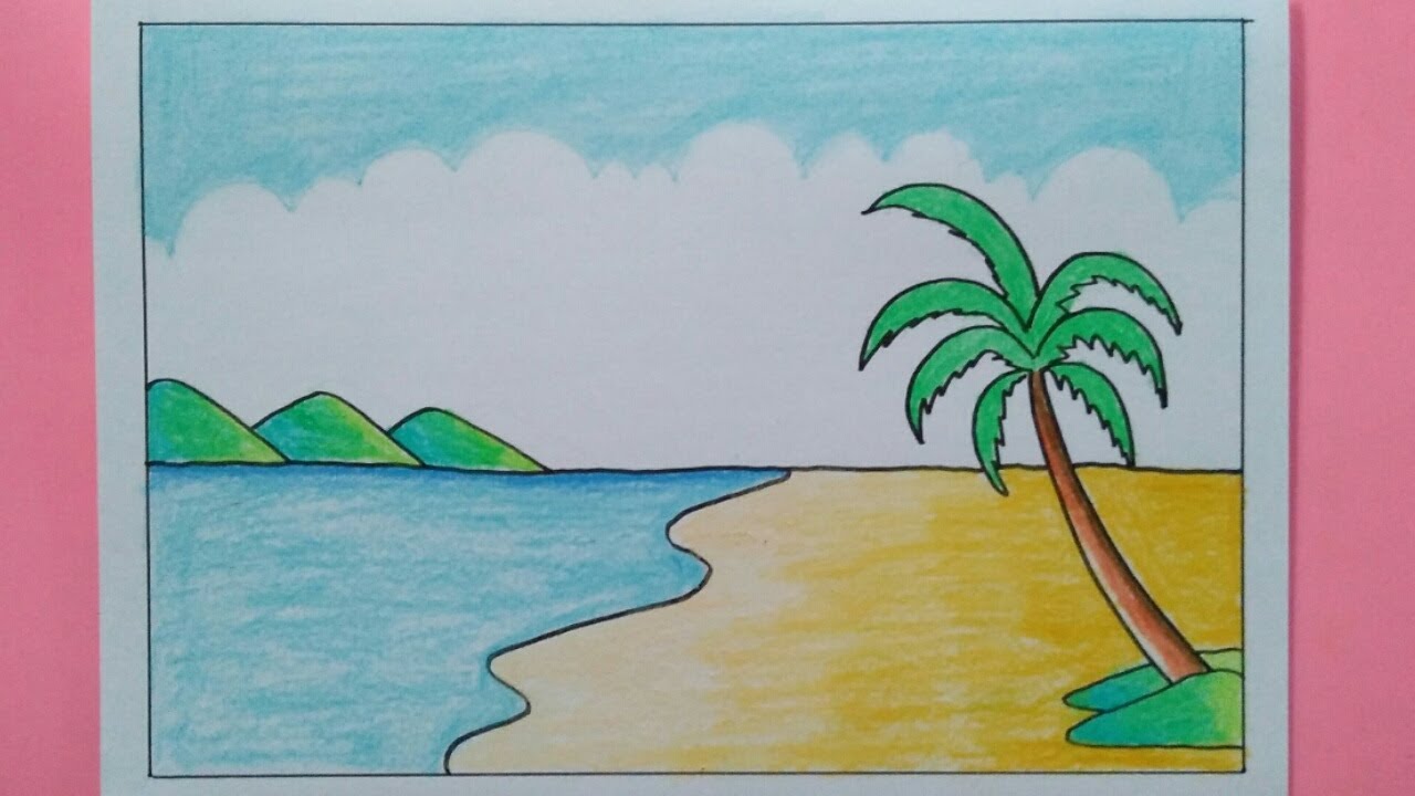 Як намалювати пляжний пейзаж за 5 хвилин. Малюємо просту і красиву